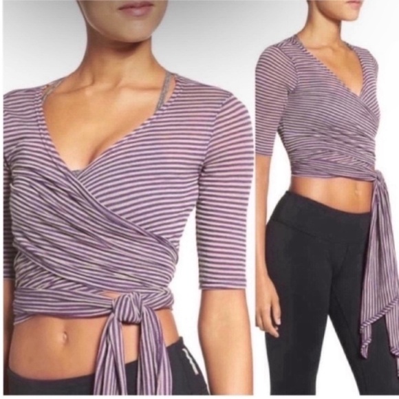 Free People Movement Striped Giselle Wrap Top - Picture 1 of 5